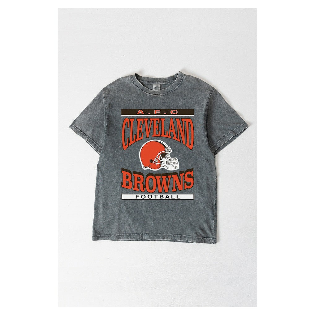 Cleveland Browns Gameday Couture Women's Oversized Classic Grind Washed T-Shirt - Gray discount