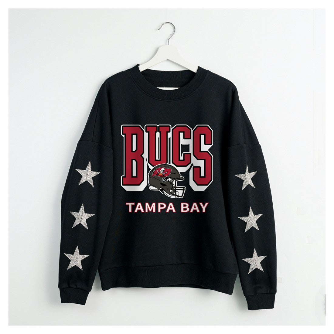 Tampa Bay Buccaneers Gameday Couture Women's Pure Victory Rhinestud Star-Sleeve Pullover Sweatshirt - Black outlet