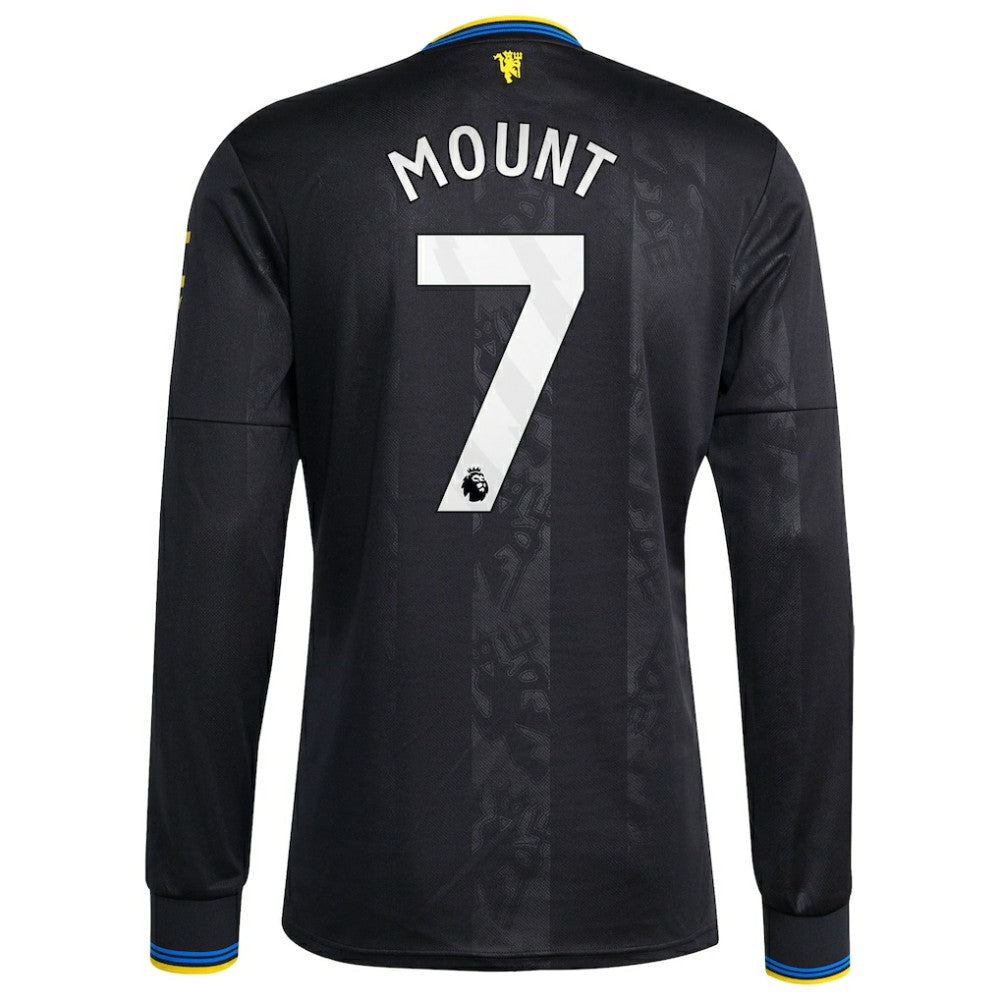 Mason Mount Manchester United 2025/26 Third Replica Long Sleeve Player Jersey - Black | Adidas outlet