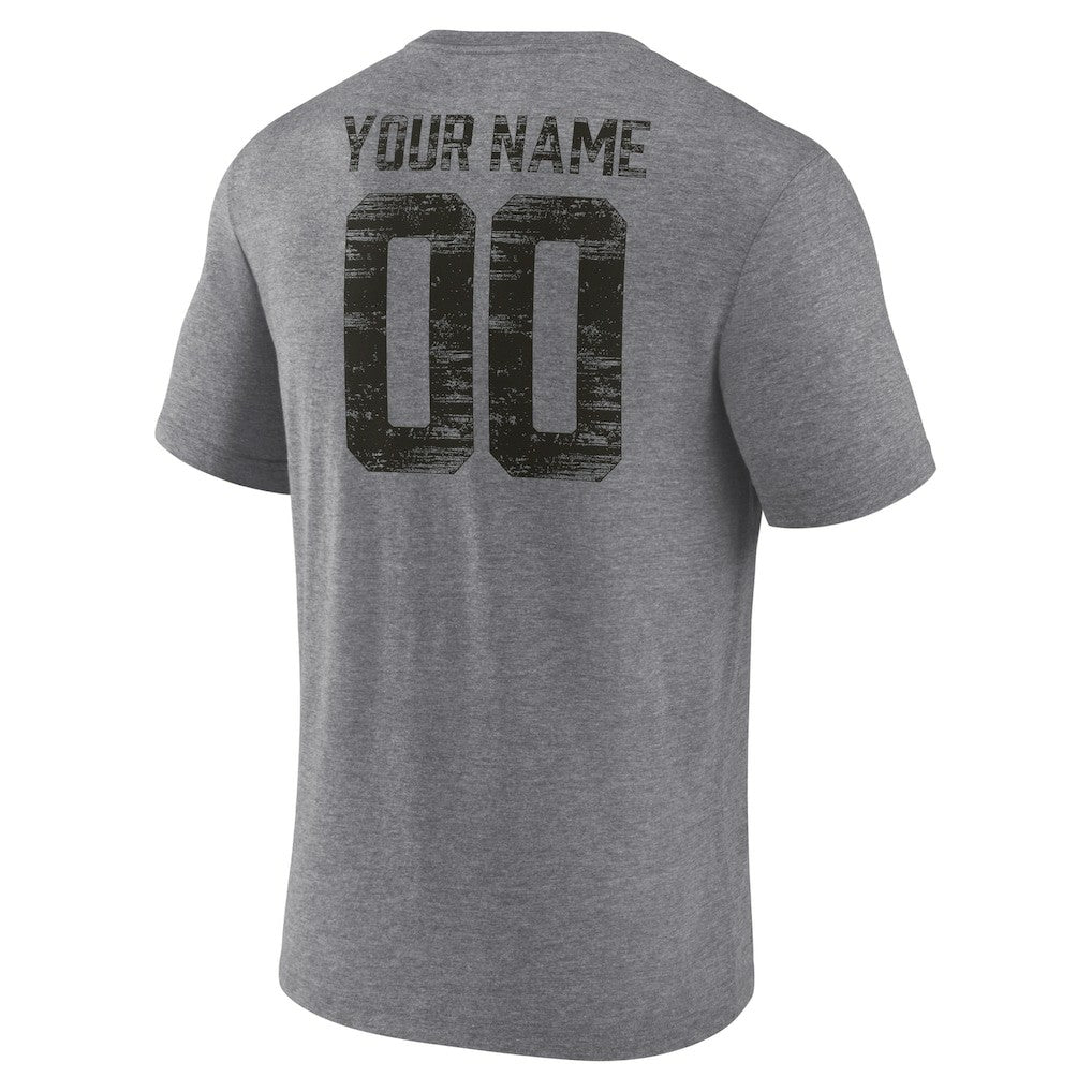 New Orleans Saints Heritage Custom Name & Number Tri-Blend T-Shirt - Gray sale