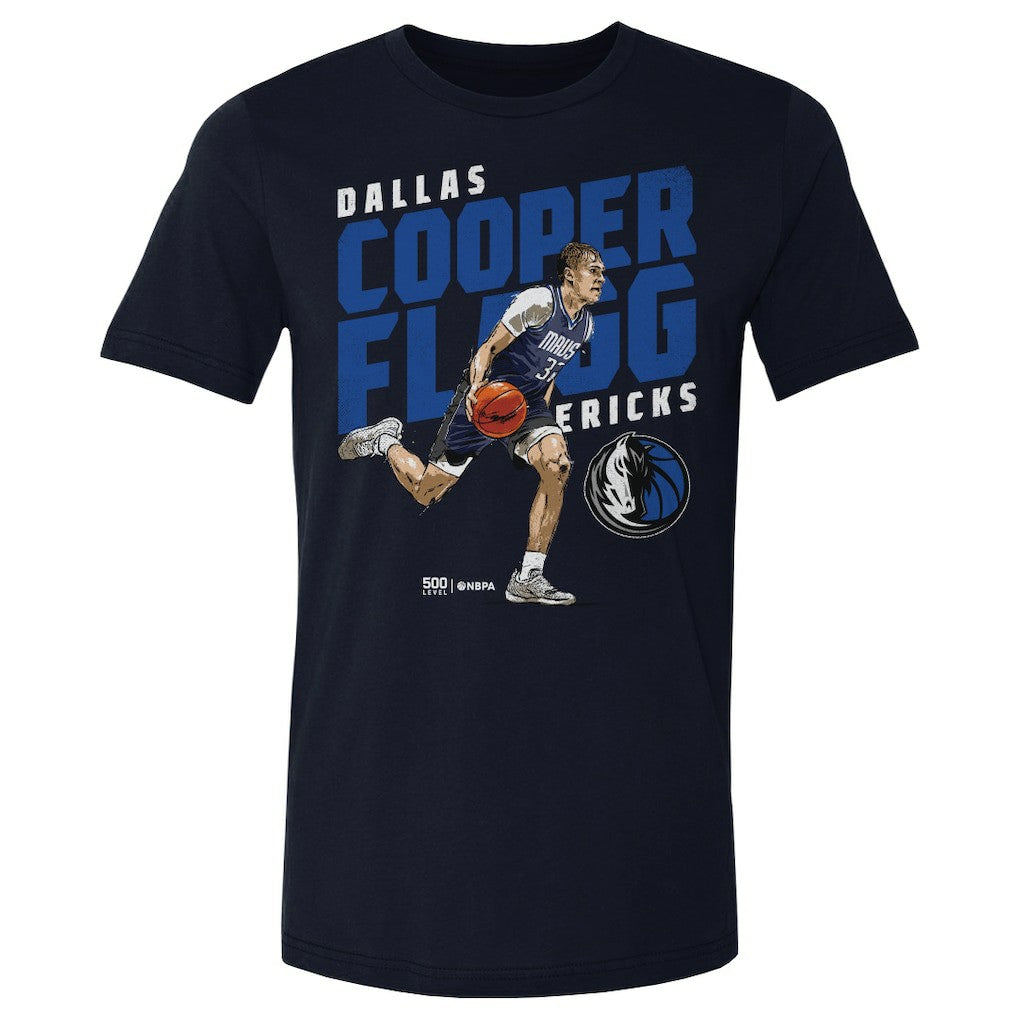 Cooper Flagg Dallas Mavericks 500 Level Slant T-Shirt sale - Navy discount