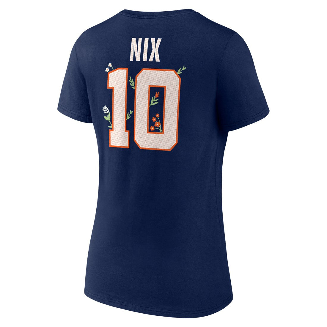 Bo Nix Denver Broncos Women's Floral Name & Number V-Neck T-Shirt - Navy sale
