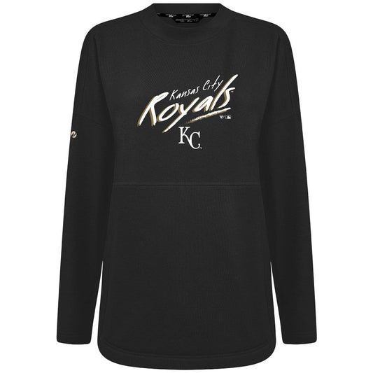 Kansas City Royals Levelwear Women's Oversized Beaudry Sizzle Top - Black