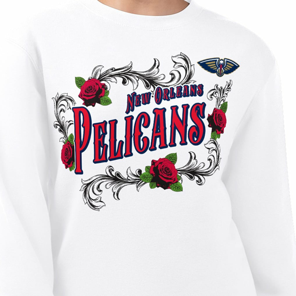 New Orleans Pelicans G-III 4Her by Carl Banks Women's Roses Fleece Tri-Blend Sweatshirt - White sale