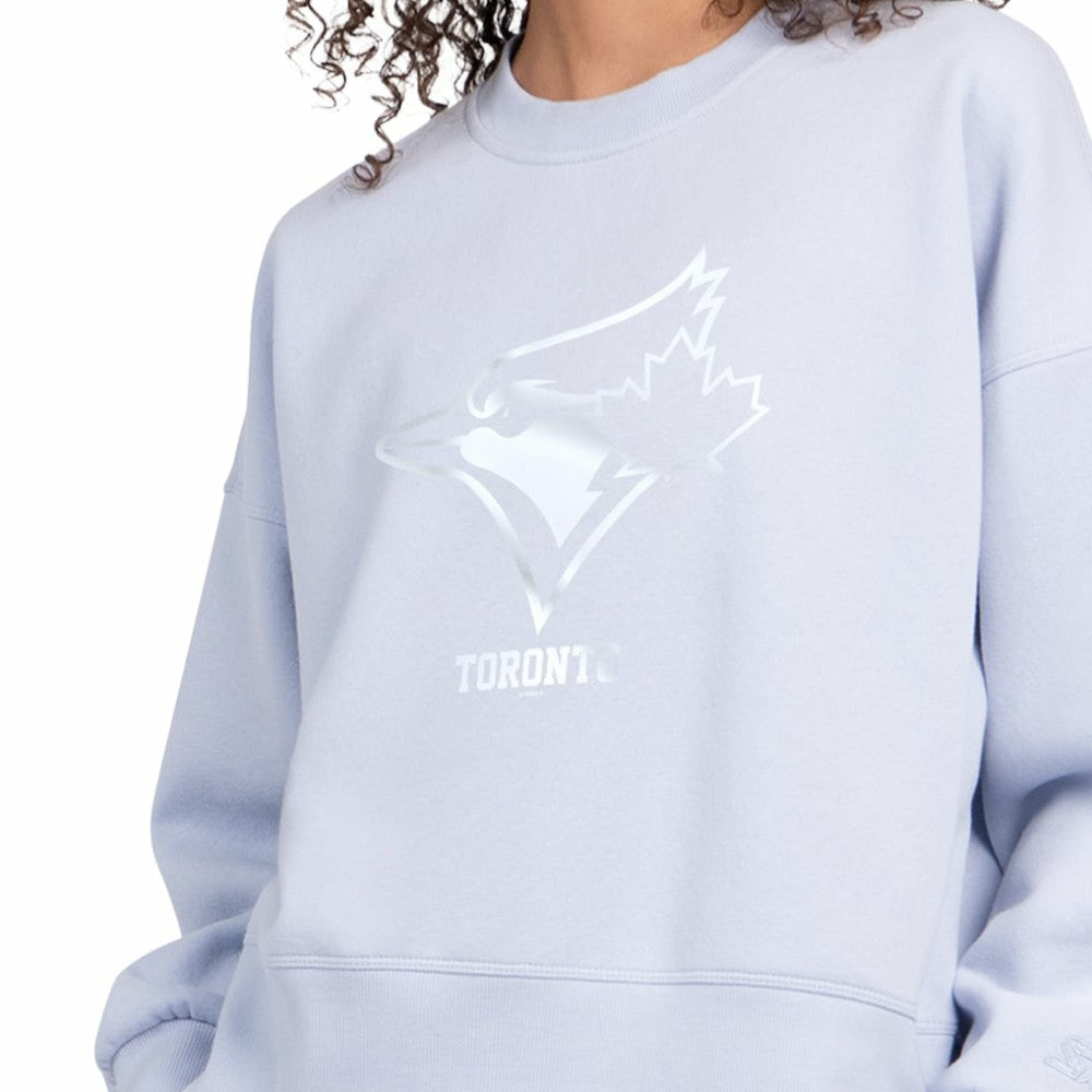 Toronto Blue Jays Starter Women's Pastels Boxy Fleece Sweatshirt - Light Blue