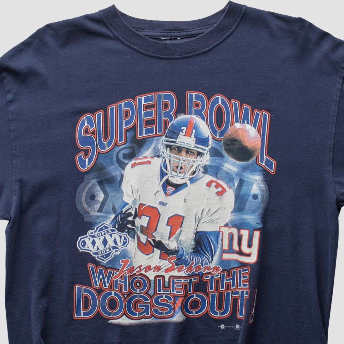 New York Giants 2001 T-Shirt - Navy Vintage on sale