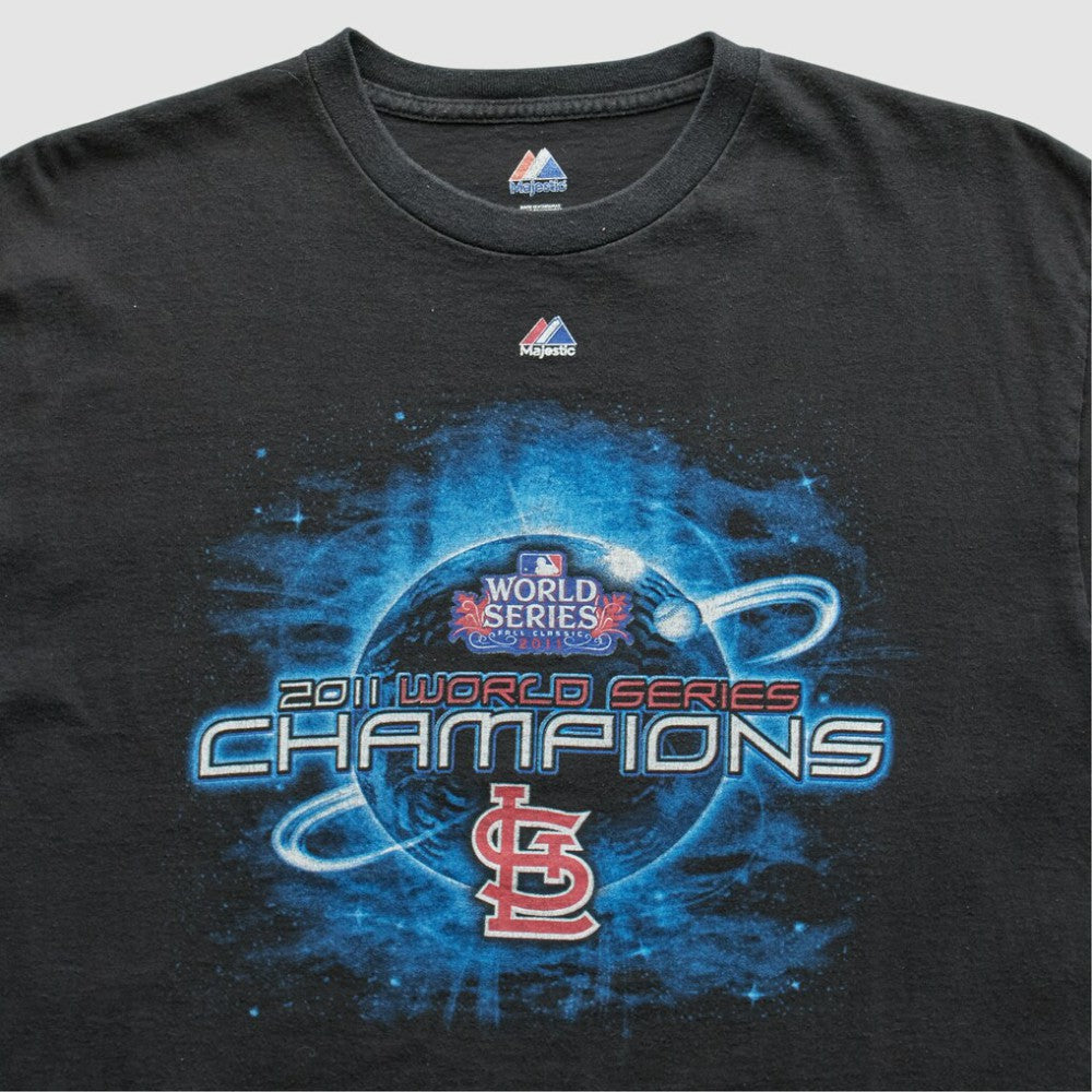 St. Louis Cardinals Majestic 2011 T-Shirt - Black Vintage