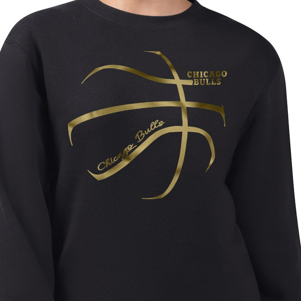 Chicago Bulls G-III 4Her by Carl Banks Women's Metallic Print Basketball Sketch Fleece Sweatshirt sale - Black cheap