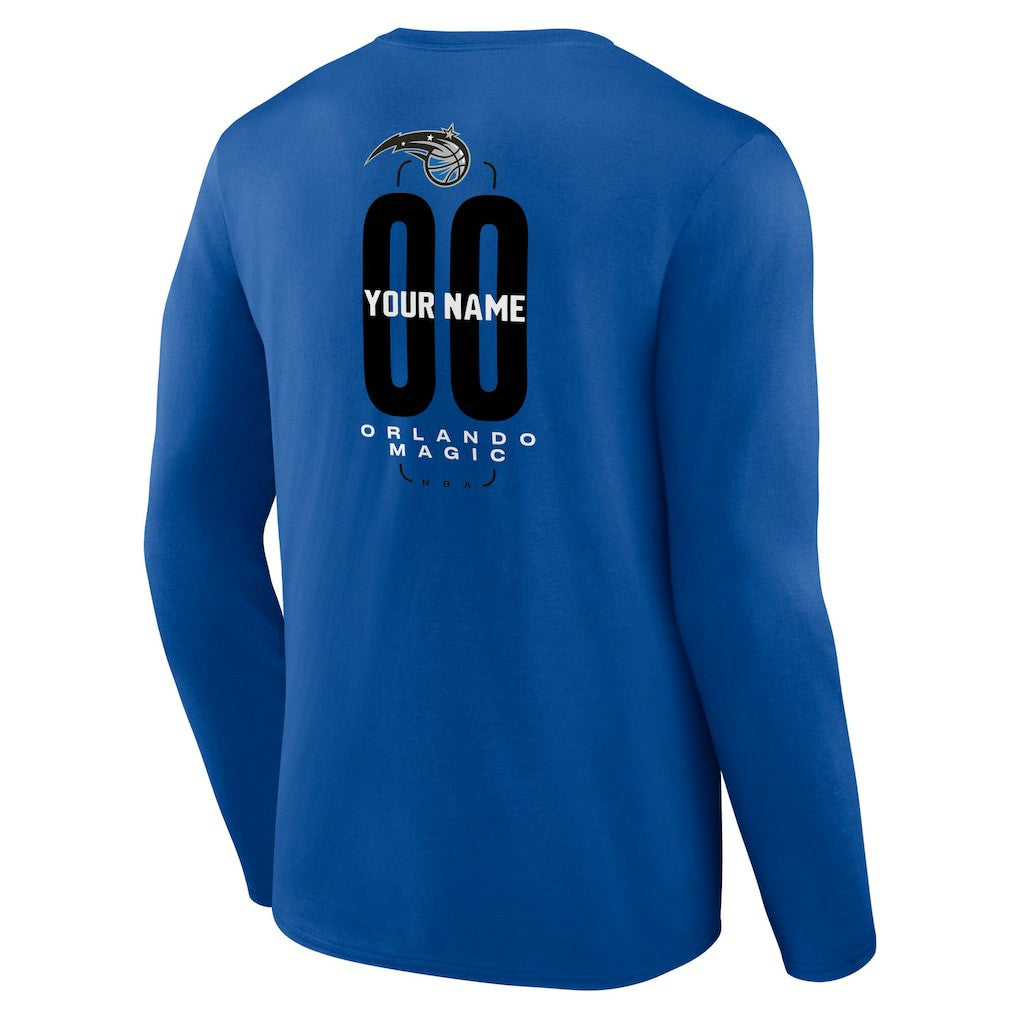 Orlando Magic Center Court Name & Number Custom Long Sleeve T-Shirt - Blue for sale