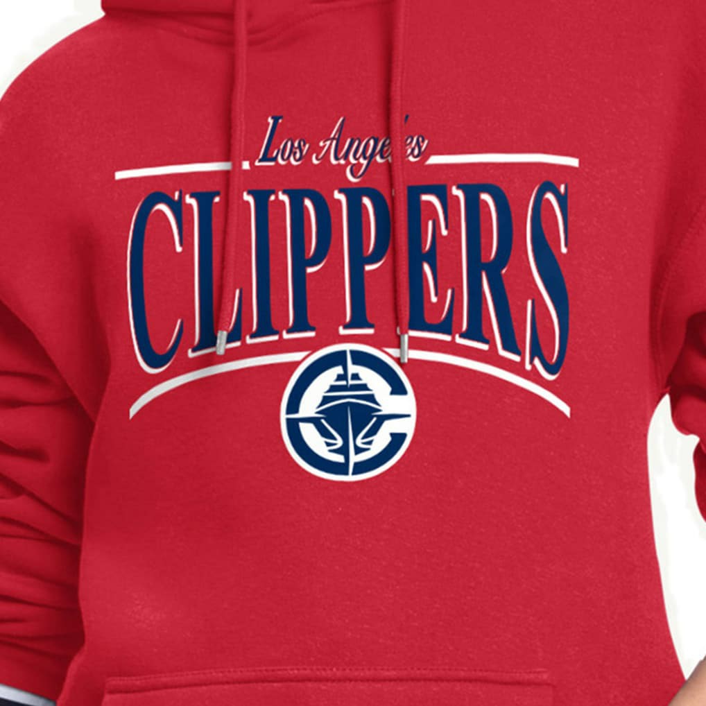 LA Clippers Starter Women's Arch Stripe Fleece Hoodie - Red cheap