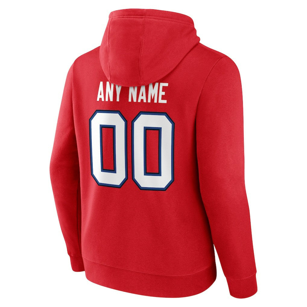 Buffalo Bills Team Authentic Personalized Name & Number Hoodie - Red for sale