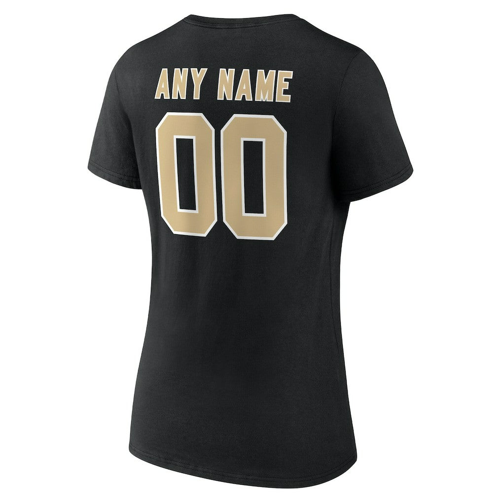 New Orleans Saints Women's Team Authentic Personalized Name & Number V-Neck T-Shirt - Black discount