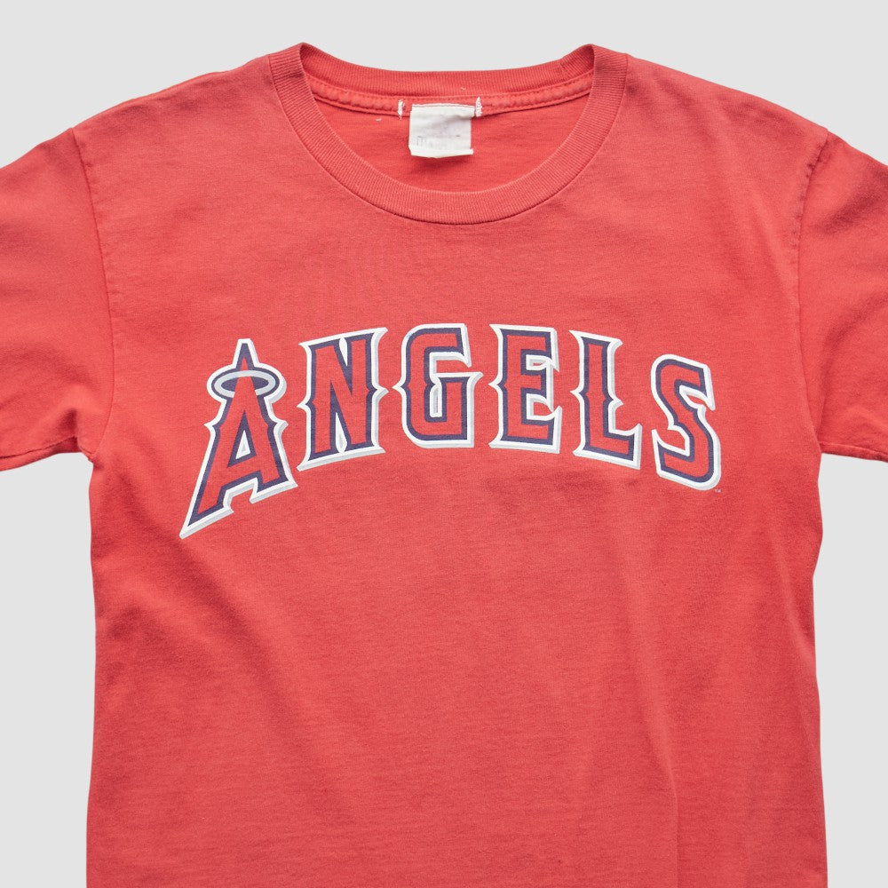 Los Angeles Angels Majestic 2000s T-shirt - Red Vintage