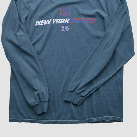 New York Giants NFL 2000s Long Sleeve T-shirt - Blue Vintage for sale