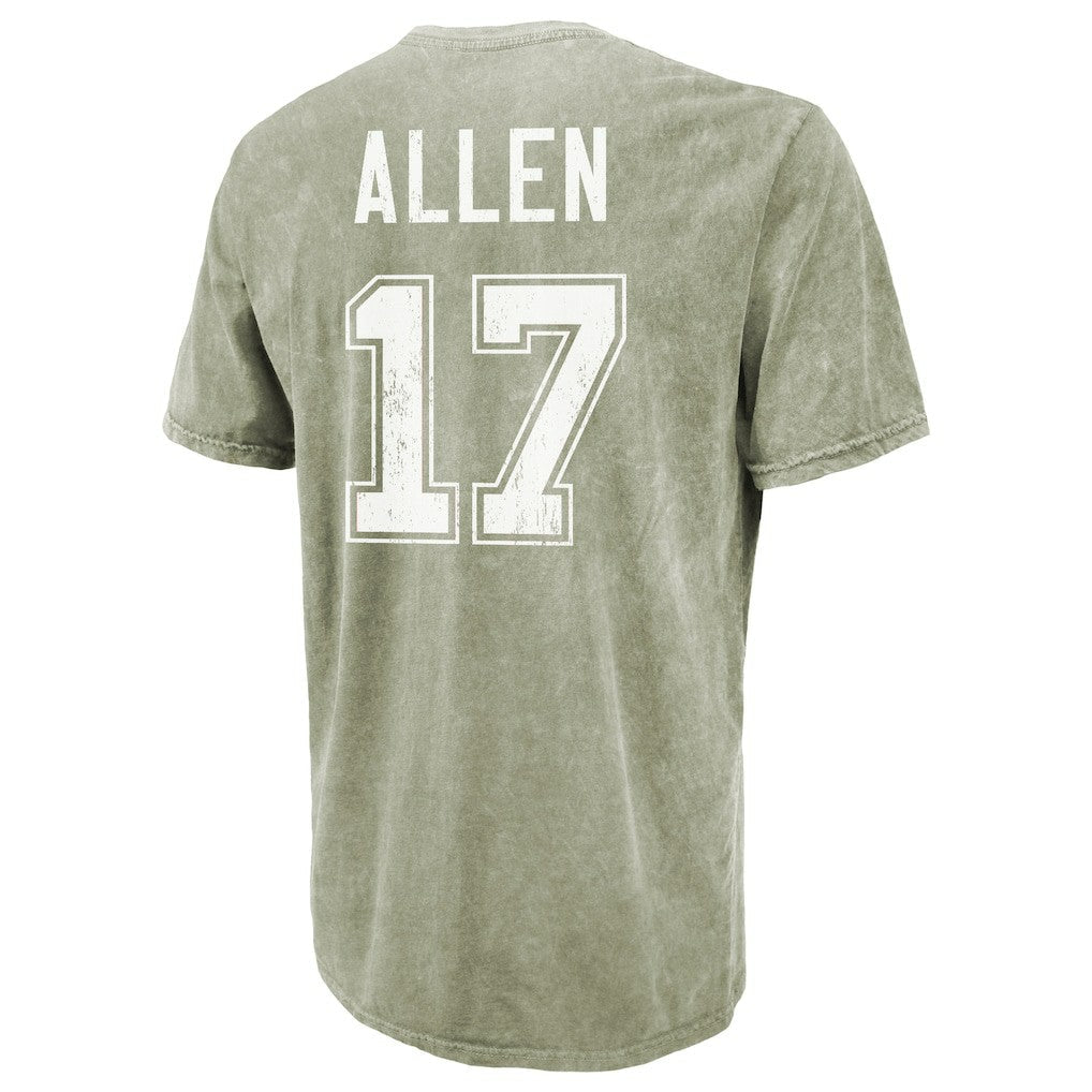 Josh Allen Buffalo Bills Majestic Threads Mineral Wash Name & Number T-Shirt - Moss Green on sale