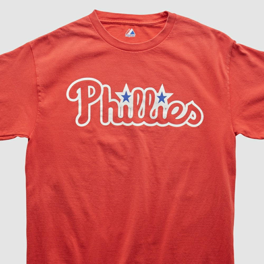 Philadelphia Phillies Majestic 2000s T-shirt - Red Vintage