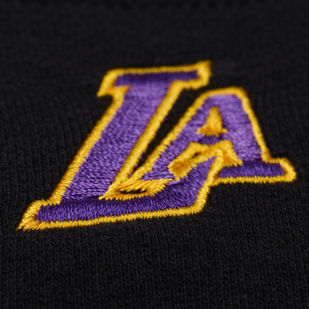 Los Angeles Lakers Women's Hardwood Classics Script Lightweight Sweatshirt - Black | Mitchell & Ness for sale