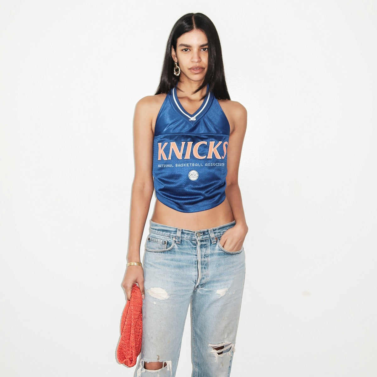 New York Knicks Off Season x NBA Women's Halter Top - Blue cheap