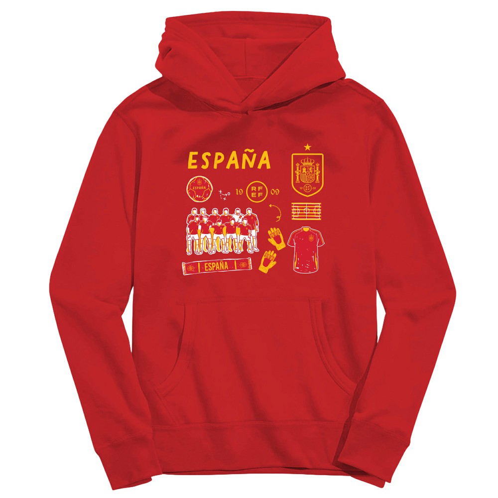 Spain National Team Vive La Fete Youth Impressions Icons Hoodie - Red for sale