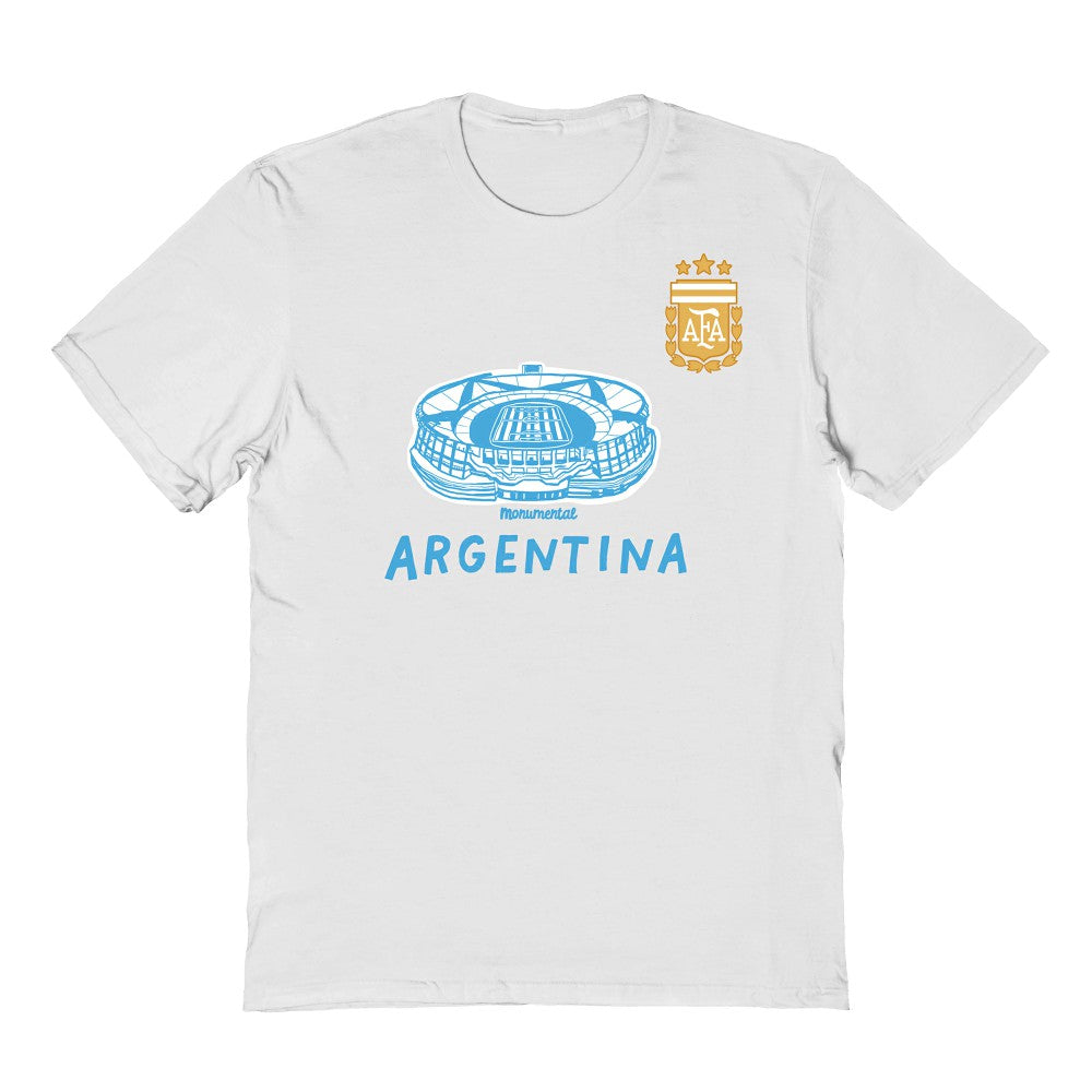 Argentina National Team Vive La Fete Youth Chilena Style T-Shirt - White shop