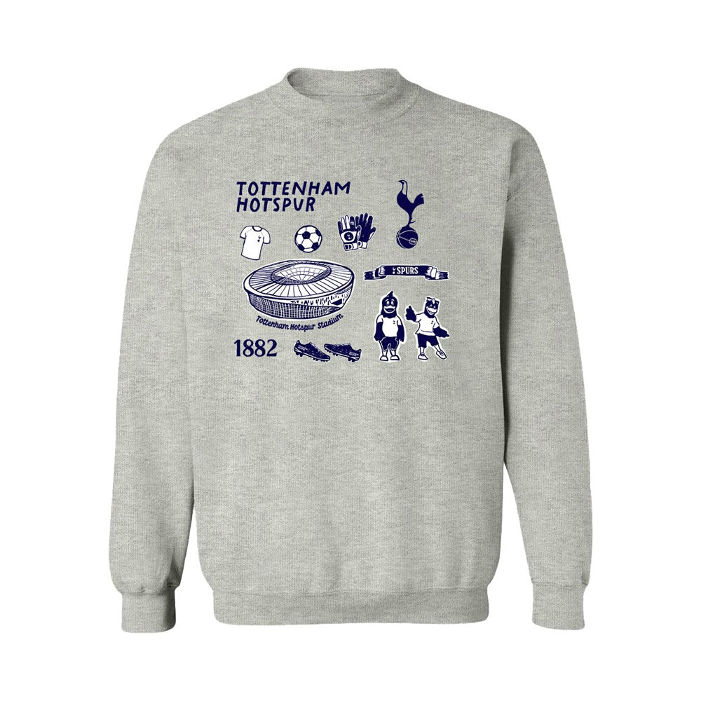 Tottenham Hotspur Vive La Fete Women's Impressions Icons Sweatshirt - Gray on sale