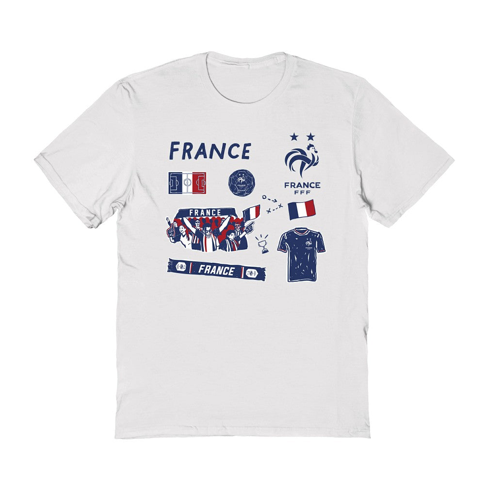 France National Team Vive La Fete Women's Impressions Icons T-Shirt - White for sale