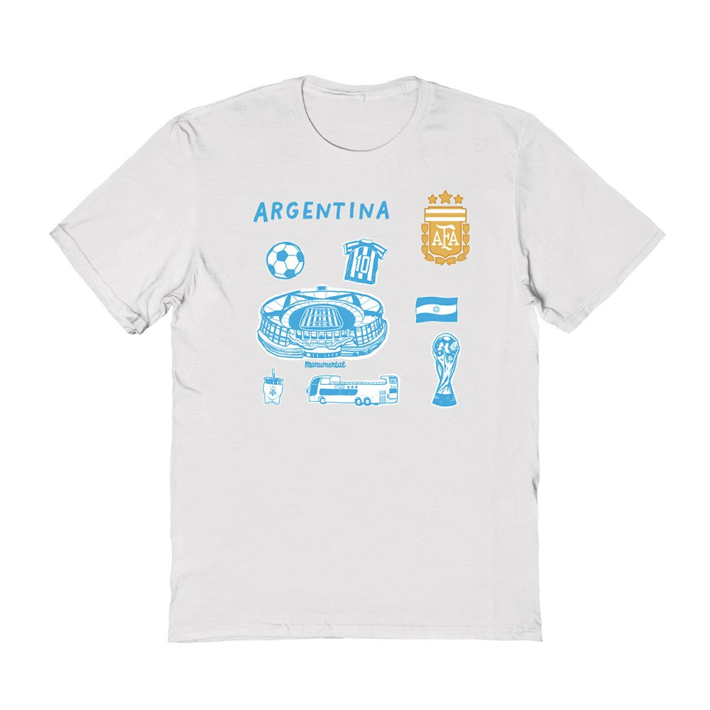 Argentina National Team Vive La Fete Women's Impressions Icons T-Shirt - White online