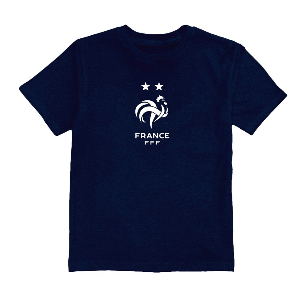 France National Team Vive La Fete Youth Color Badge T-Shirt - Navy for sale