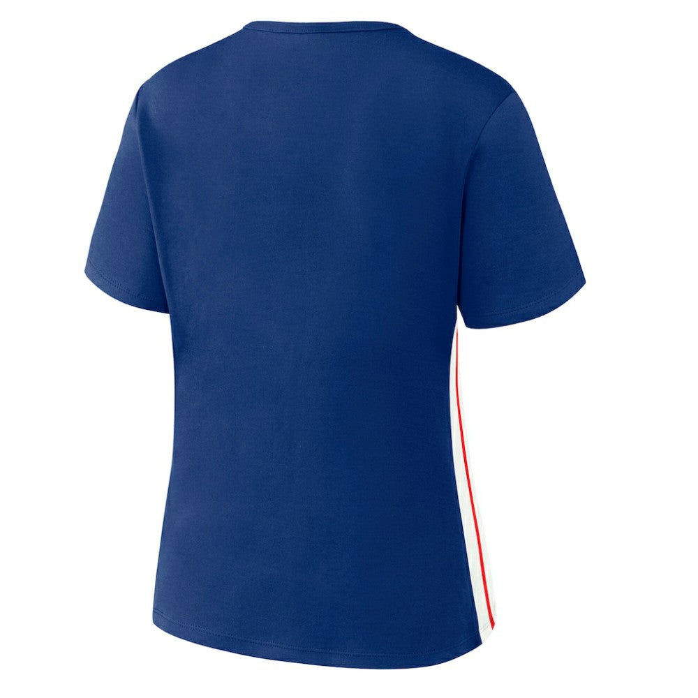 Chicago Cubs WEAR by Erin Andrews Women's Notch Neck Cropped T-Shirt - Royal