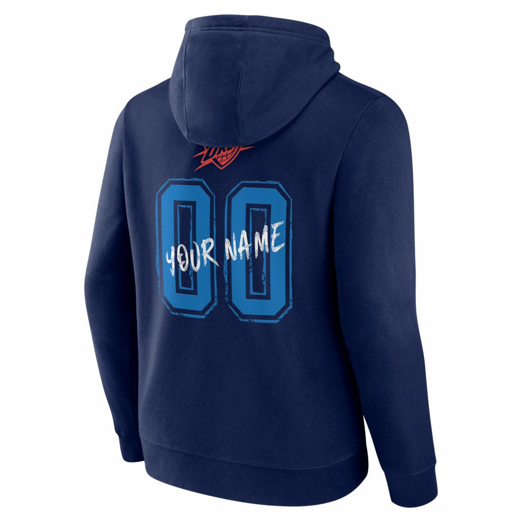 Oklahoma City Thunder Big & Tall Hustle Personalized Name & Number Hoodie sale - Navy discount