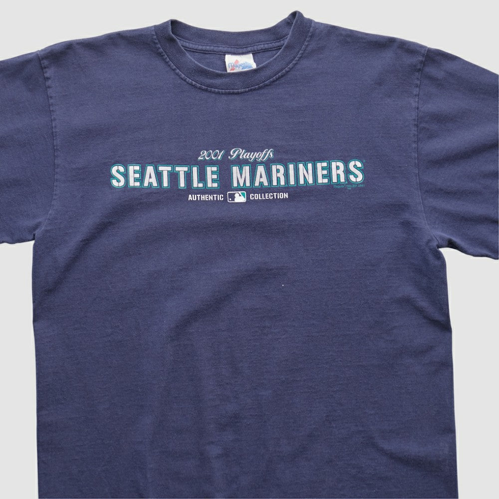 Seattle Mariners Majestic 2000s T-shirt - Navy Vintage