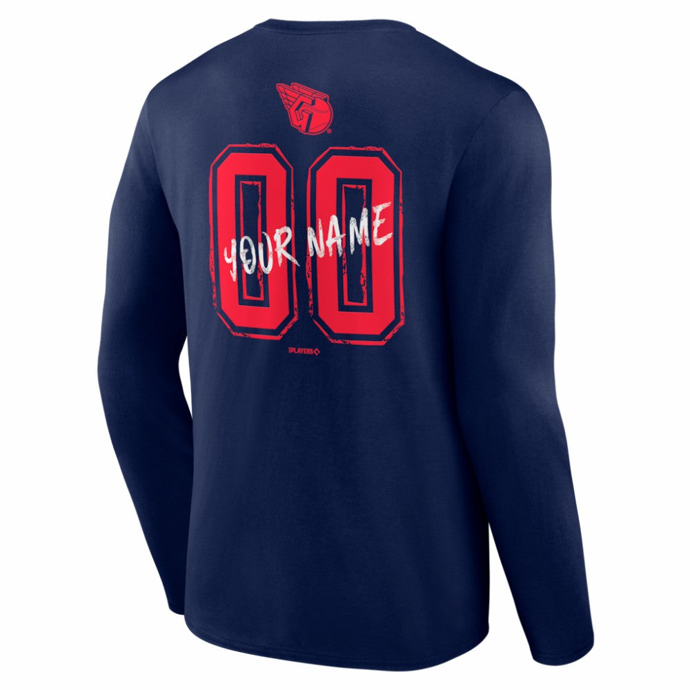 Cleveland Guardians Hustle Personalized Name & Number Long Sleeve T-Shirt - Navy