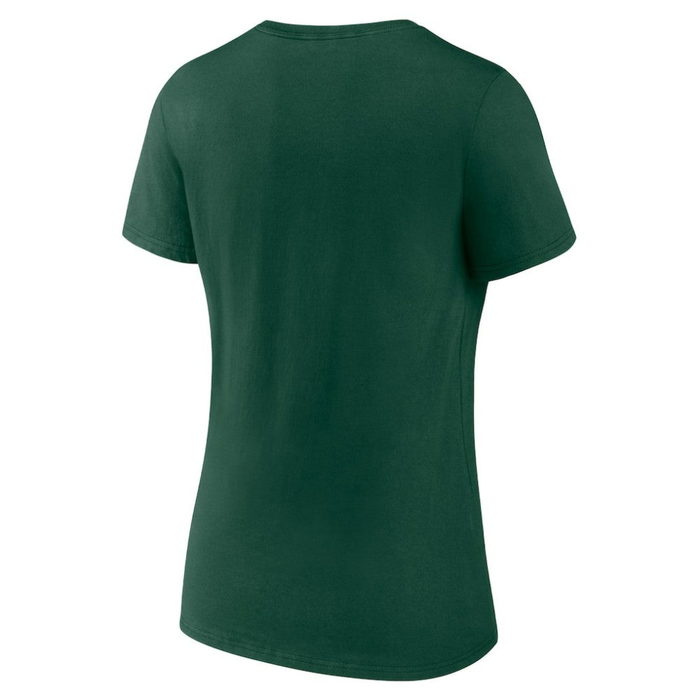 Athletics Women's Team Color Primary Logo V-Neck T-Shirt - Green