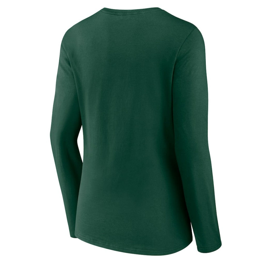 Athletics Women's Team Color Primary Logo V-Neck Long Sleeve T-Shirt - Green
