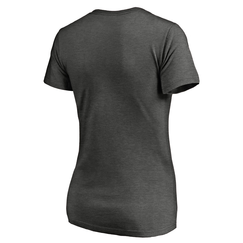 Cincinnati Reds Women's Win Stripe V-Neck T-Shirt - Ash