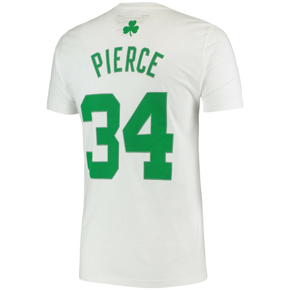Paul Pierce Boston Celtics Hardwood Classics Stitch Name & Number T-Shirt - White | Mitchell & Ness discount