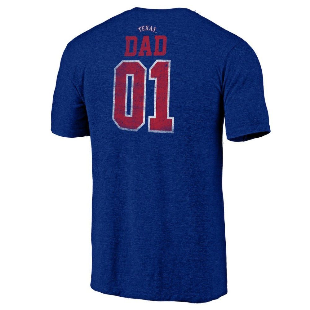 Texas Rangers Father's Day Greatest Dad Tri-Blend T-Shirt - Royal