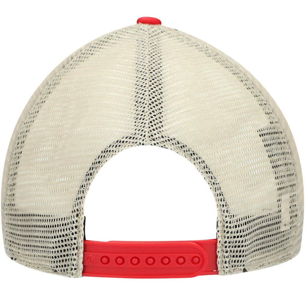 Washington Nationals Flagship Washed MVP Trucker Snapback Hat - Red/Natural | 47 brand