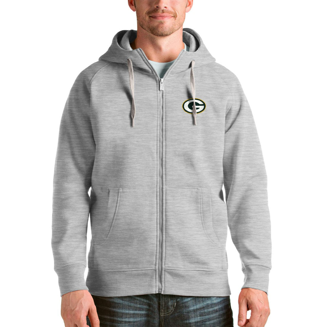 Green Bay Packers Antigua Victory Full-Zip Hoodie - Heather Gray online