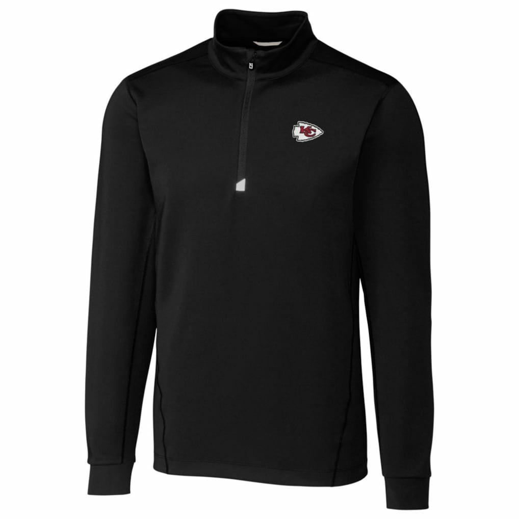 Kansas City Chiefs Cutter & Buck Traverse Quarter-Zip Pullover Jacket - Black cheap