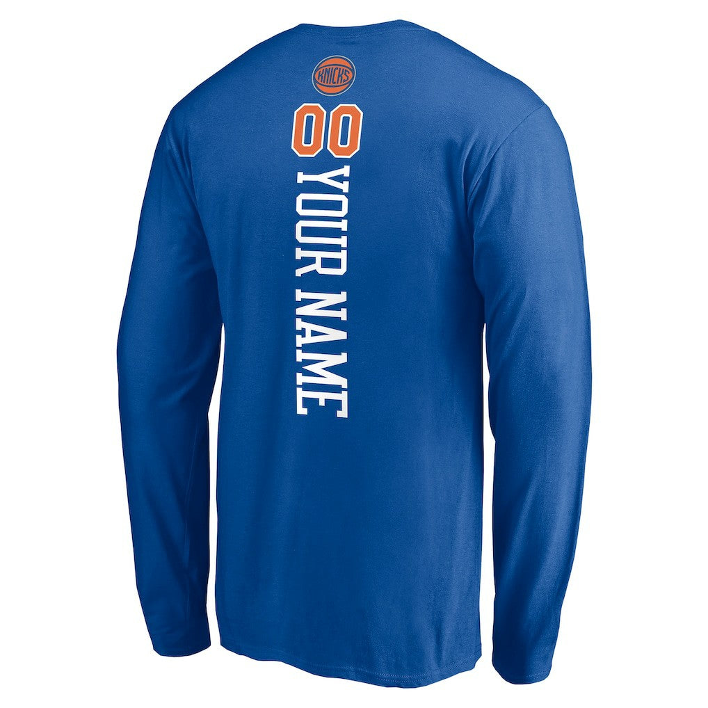 New York Knicks Playmaker Personalized Name & Number Long Sleeve T-Shirt - Blue discount
