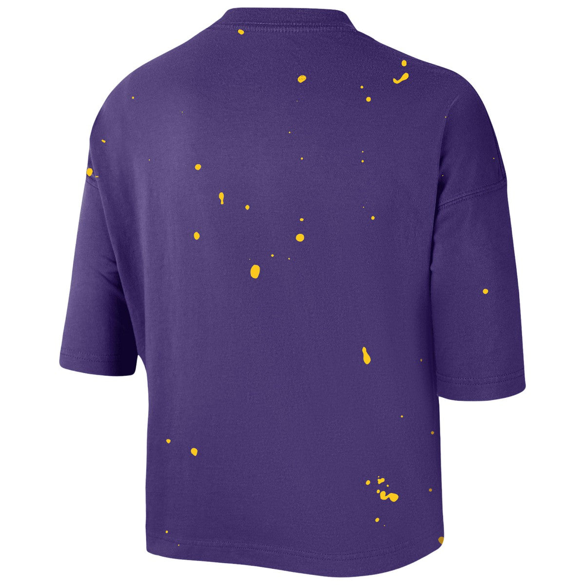 Los Angeles Lakers Women's Courtside Splatter Cropped T-Shirt - Purple | Nike cheap