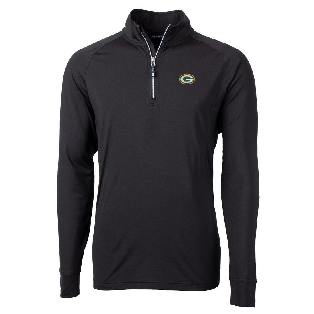 Green Bay Packers Cutter & Buck Adapt Eco Knit Quarter-Zip Pullover Jacket - Black outlet