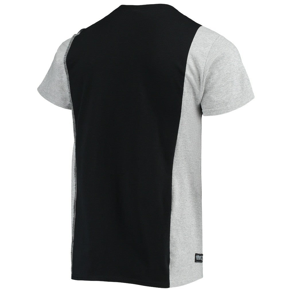 Los Angeles Rams Refried Apparel Sustainable Split T-Shirt - Black/Heathered Gray outlet