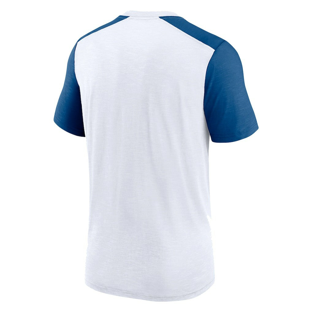 Indianapolis Colts Color Block Team Name T-Shirt - White/Heather Royal | Nike for sale