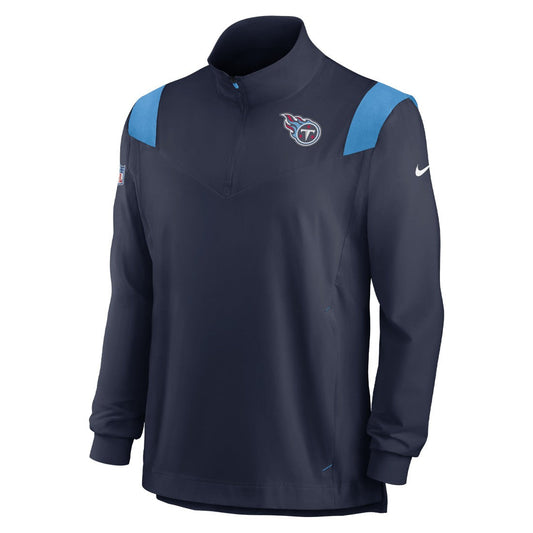 Tennessee Titans Sideline Coach Chevron Lockup Quarter-Zip Long Sleeve Top - Navy | Nike for sale