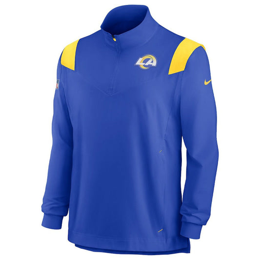 Los Angeles Rams Sideline Coach Chevron Lockup Quarter-Zip Long Sleeve Top - Royal | Nike sale