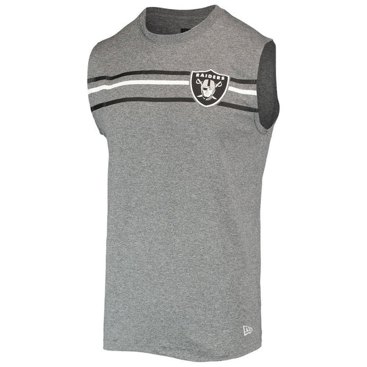 Las Vegas Raiders New Era Brushed Sleeveless Tank Top - Heathered Gray cheap