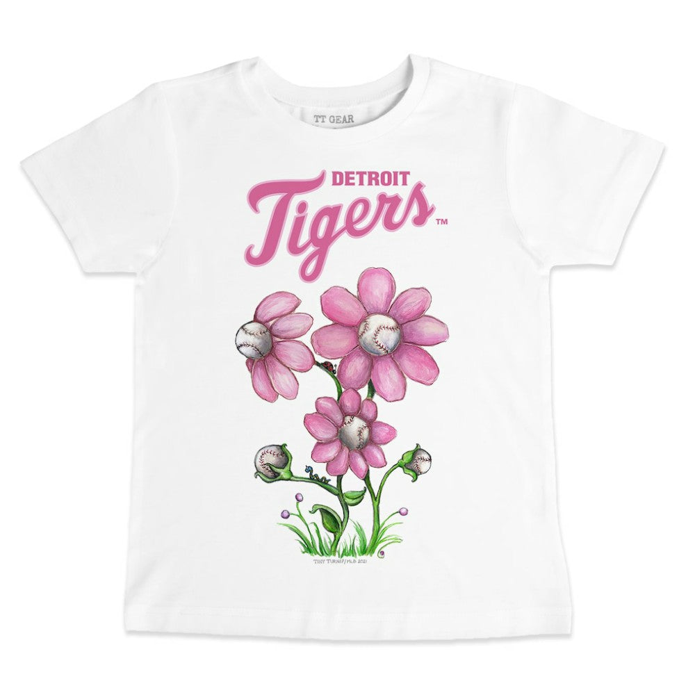 Detroit Tigers Tiny Turnip Youth Blooming Baseballs T-Shirt - White