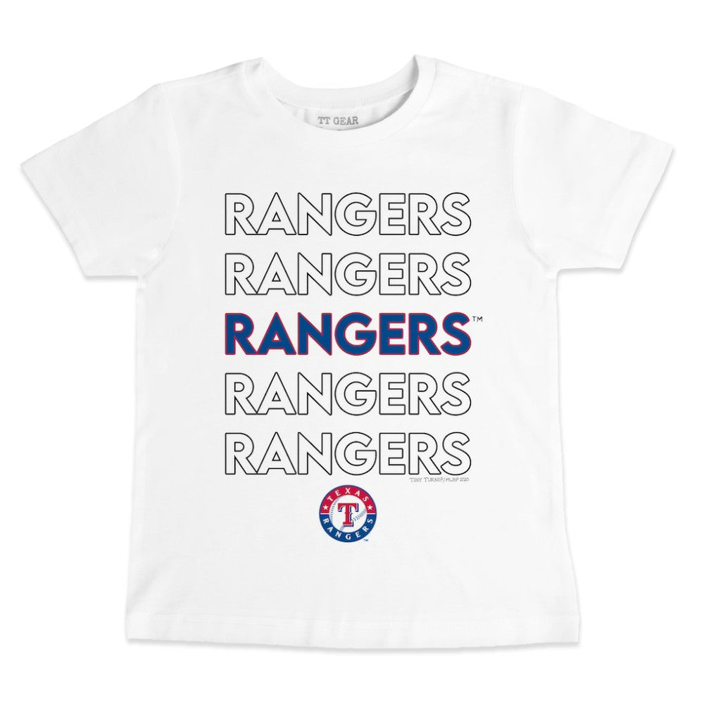 Texas Rangers Tiny Turnip Youth Stacked T-Shirt - White